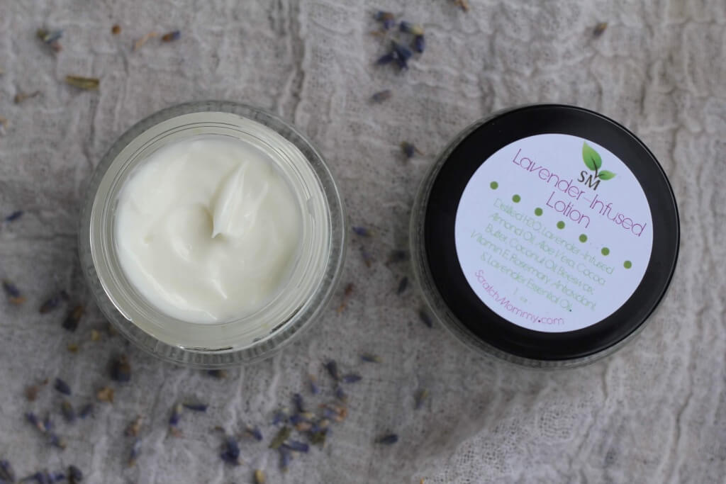 Lavender Infused Lotion 1 oz with Lavender Herbs Up Close