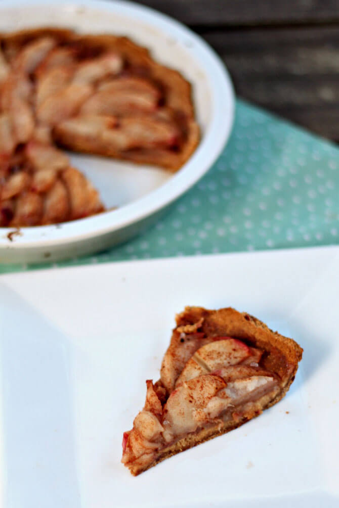 This wonderful, delicious, and easy apple tart recipe fills the air with the aromas of fall. Plus, it's grain, nut, and dairy free!