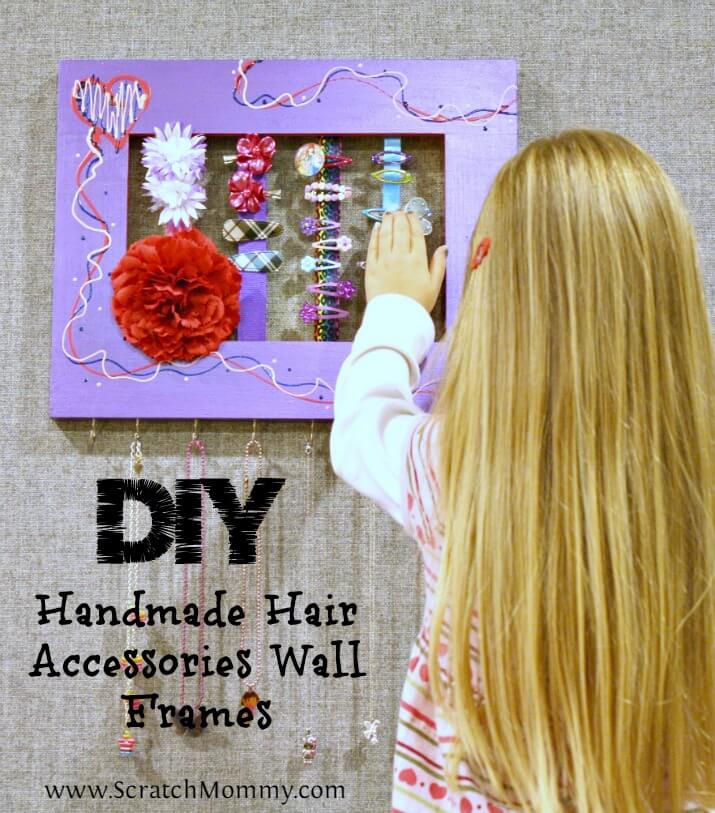 Looking for the perfect handmade gift for a girl in your life? These Handmade Hair Accessories Wall Frames are great for beginners and easy to personalize.
