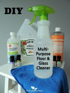 This DIY multi-purpose glass cleaner will make your windows shine, but also go to work on your floor!