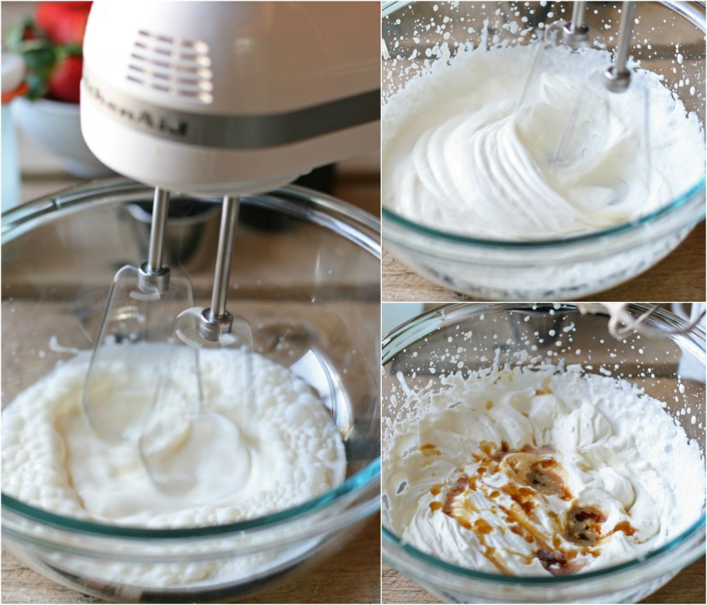 Homemade whipped cream was never so easy! Sweetened with just a touch of maple syrup and vanilla, heavy whipping cream is literally whipped until it becomes fluffy. All it takes is a hand mixer, your favorite bowl, and about 5 minutes of your time.