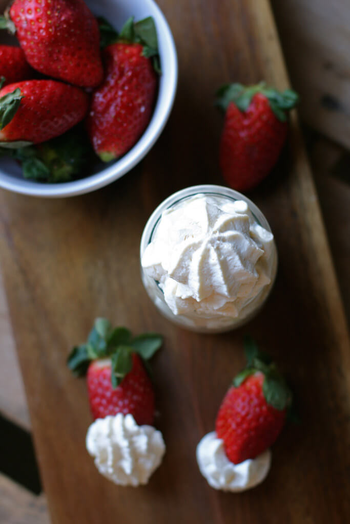 Homemade whipped cream was never so easy! Sweetened with just a touch of maple syrup and vanilla, heavy whipping cream is literally whipped until it becomes fluffy. All it takes is a hand mixer, your favorite bowl, and about 5 minutes of your time.