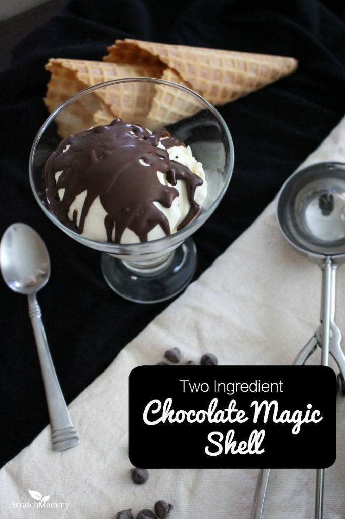 Need a quick and easy fix to spruce up your vanilla ice cream? This homemade two ingredient chocolate magic shell definitely does the trick!