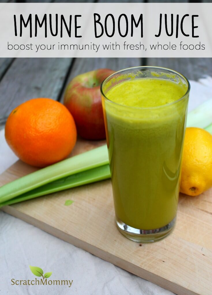 This immune boom juice gives you an extra nutrient-rich kick using whole, fresh, healthy foods. Simple to make, and deliciously refreshing, it's great for when you need an immune boost or if you're just craving a fresh juice.