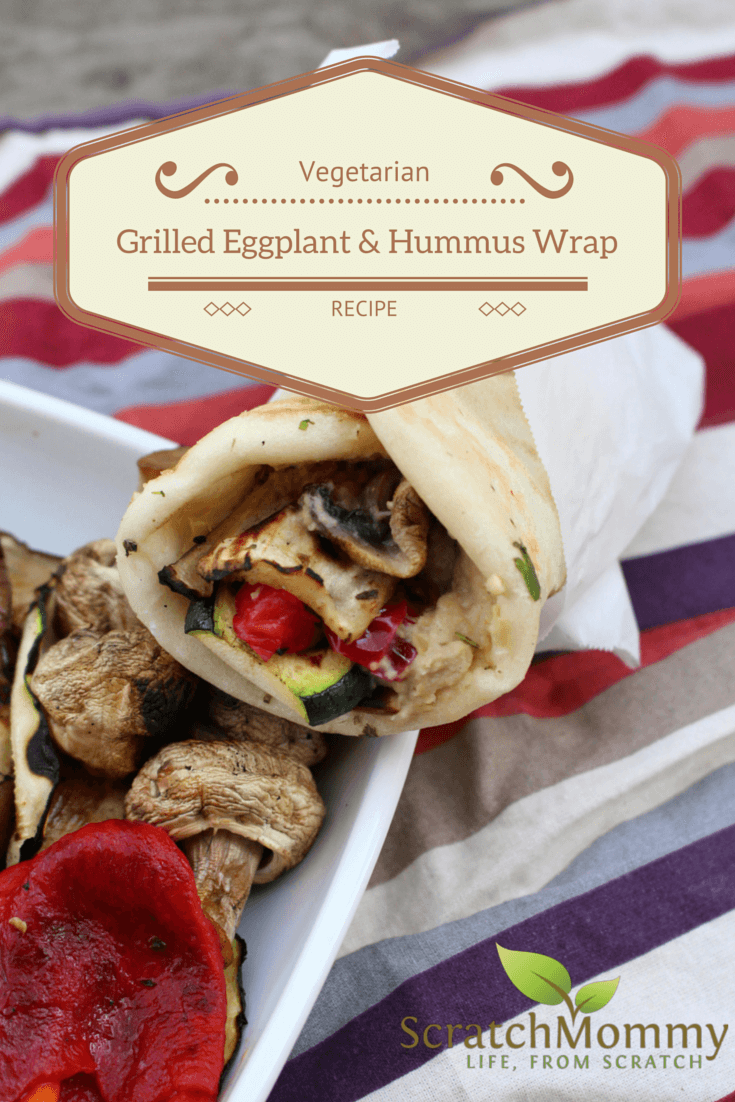 Grilled Eggplant and Hummus Wrap Recipe {Vegetarian}