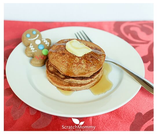 Light, Fluffy Whole Wheat Gingerbread Pancakes (perfect year round and especially for the holidays!) - Scratch Mommy