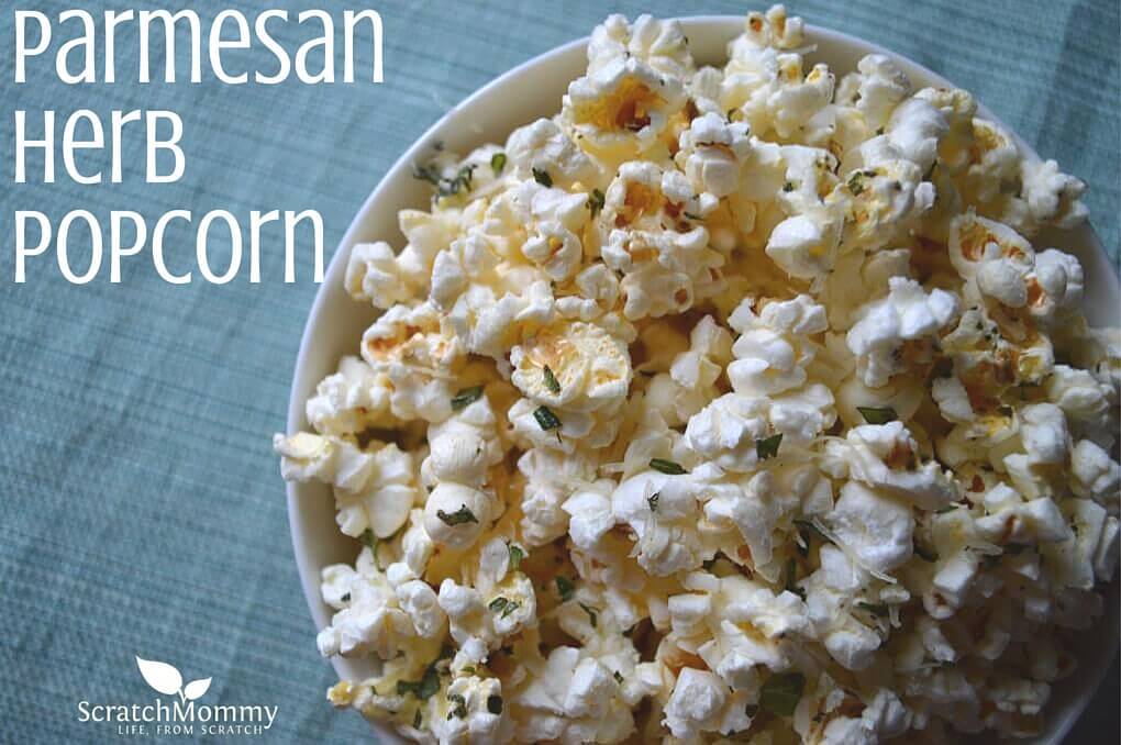 Parmesan Herb Popcorn- Scratch Mommy