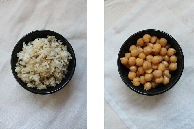 Powerhouse rice and chickpeas included in this Vegetarian Power Bowl recipe- Scratch Mommy