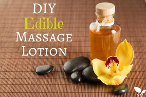 DIY Edible Massage Lotion Recipe- Find the recipe on Scratch Mommy