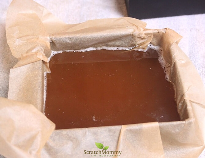 DIY glycerin soap poured into a mold. Learn how to make it!- Scratch Mommy