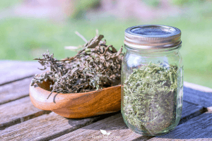 Beautiful dried herbs...an easy way to preserve your herbs for use when you have no fresh herbs. Come learn our tips for preserving herbs on Scratch Mommy!
