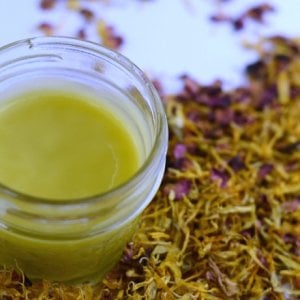 Our soothing and healing Herbal Dry Skin Salve (with chamomile, calendula, & roses) might be just what you need to soften your itchy, dry skin!- Scratch Mommy